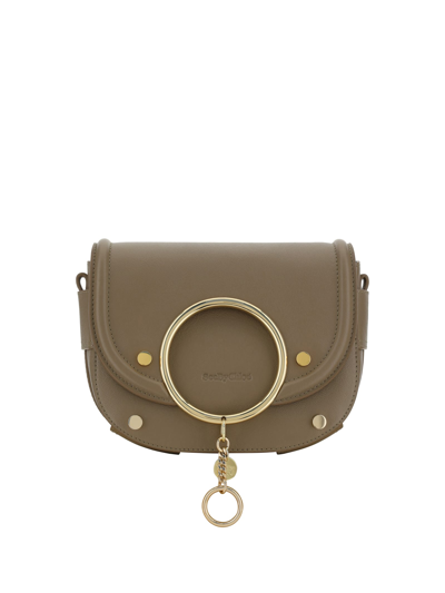 Shop See By Chloé Mara Shoulder Bag In Motty Grey