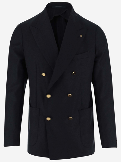 Shop Tagliatore Double-breasted Wool Jacket In Black