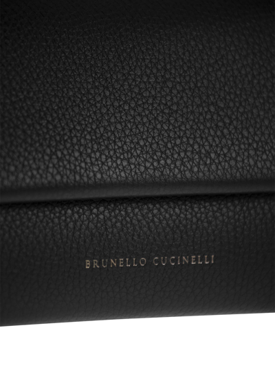 Shop Brunello Cucinelli Leather Cross-body Bag In Black