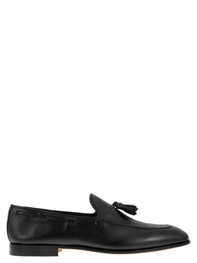 Shop Church's Brushed Calf Leather Loafer In Black