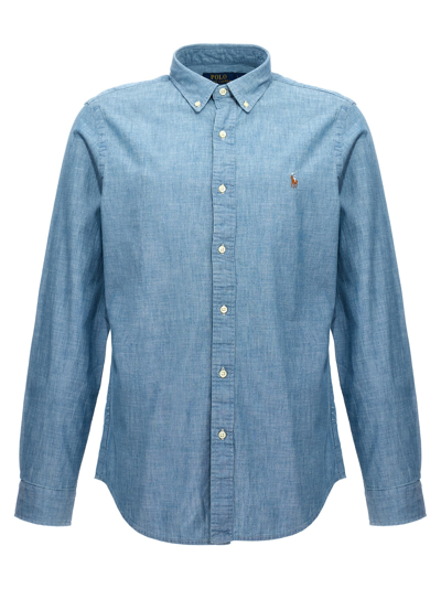 Shop Polo Ralph Lauren Sport Shirt In Light Blue