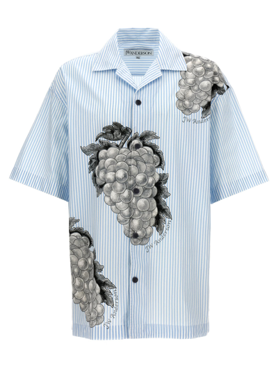 Shop Jw Anderson Grape Shirt In Light Blue