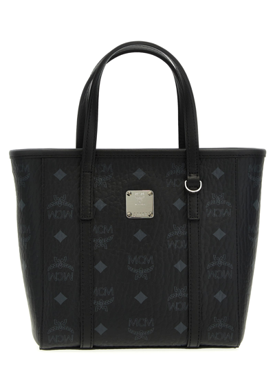 Mcm Mini Toni Monogram Top Handle Bags In Black