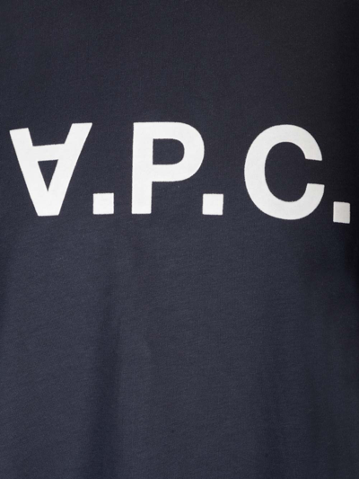 Shop Apc Crew-neck T-shirt In Blue