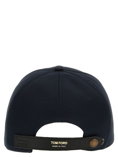 Shop Tom Ford Logo Embroidery Cap In Blue