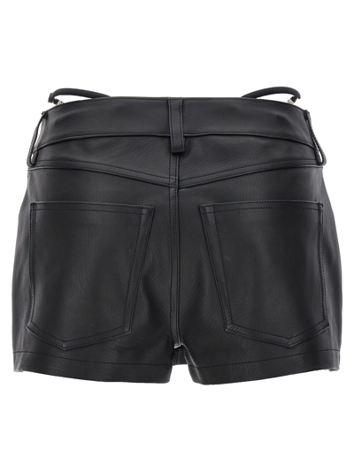 Shop Alexander Wang Thong Leather Skort In Black