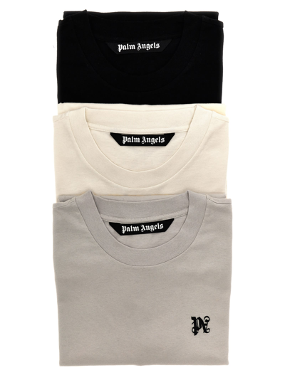 Shop Palm Angels 3-pack Monogram T-shirt In Multicolor