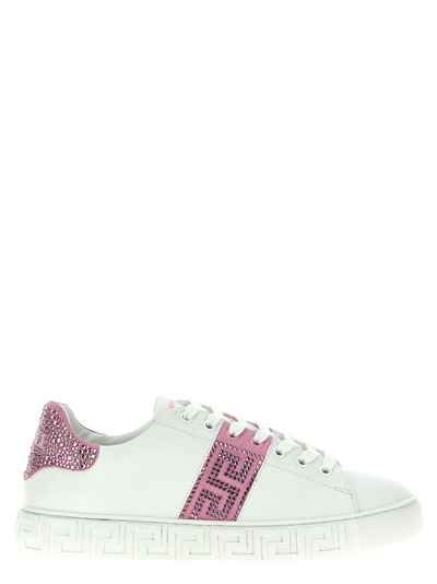 Shop Versace Greca Sneakers In Pink