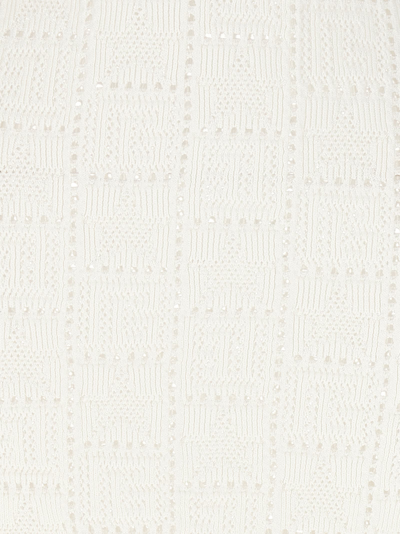 Balmain White Halter Midi Dress In White