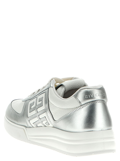 Shop Givenchy 4g Sneakers In Silver