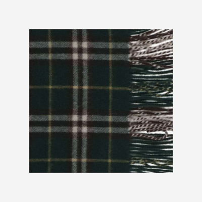 Shop Burberry Cashmere Check Scarf In Ivy