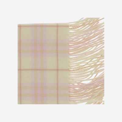 Shop Burberry Cashmere Check Scarf In Sherbet