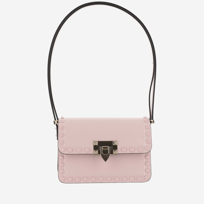 Shop Valentino Rockstud23 Small Leather Shoulder Bag In Rose Quartz