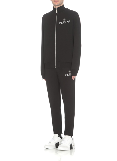 Shop Philipp Plein Cotton Two-piece Jumpsuit In Black