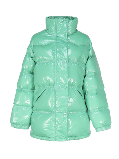Shop Stand Studio Long Sleeved Padded Jacket In Green