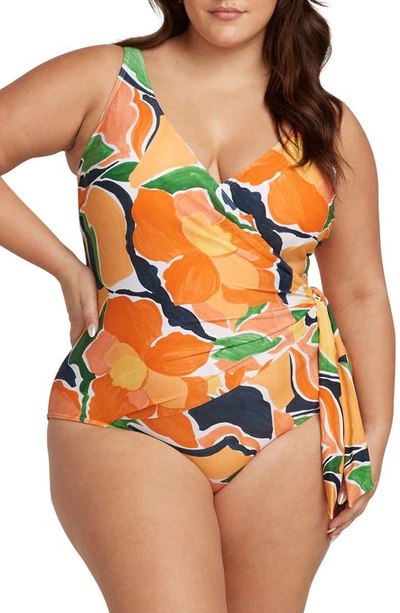 Shop Artesands De Lhortus Hayes D- & Dd-cup Underwire One-piece Swimsuit In Orange
