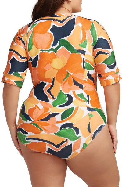 Shop Artesands De L'hortus Seurat Sunsafe One-piece Swimsuit In Orange