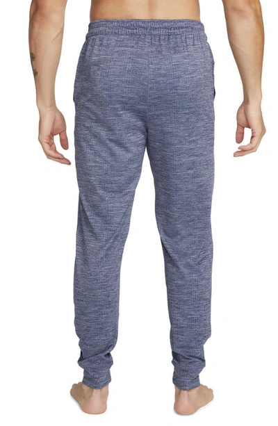 Shop Nike Yoga Dri-fit Jersey Joggers In Thunder Blue/ Heather