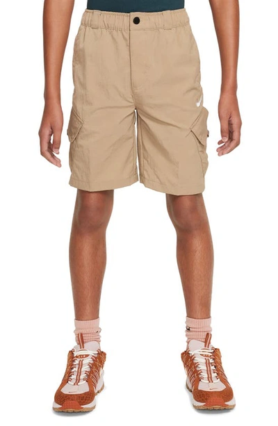 Shop Nike Kids' Outdoor Play Cargo Shorts In Khaki