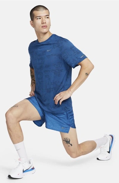 Shop Nike Dri-fit Stride Running Division Shorts In Court Blue/ Black
