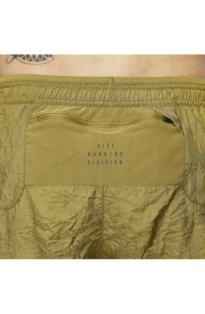 Nike Men's Stride Running Division Dri-fit 5" Brief-lined Running Shorts In Pacific Moss/ Black
