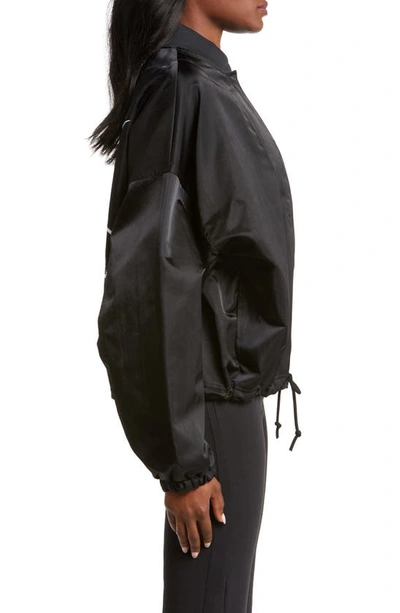Shop Nike Air Woven Oversize Bomber Jacket In Black/ White