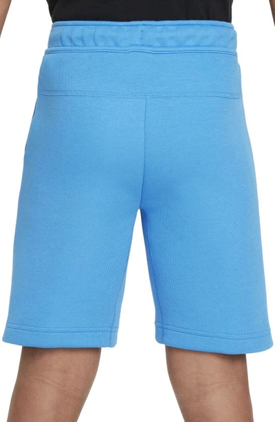 Shop Nike Sportswear Tech Fleece Shorts In Light Photo Blue/ Black