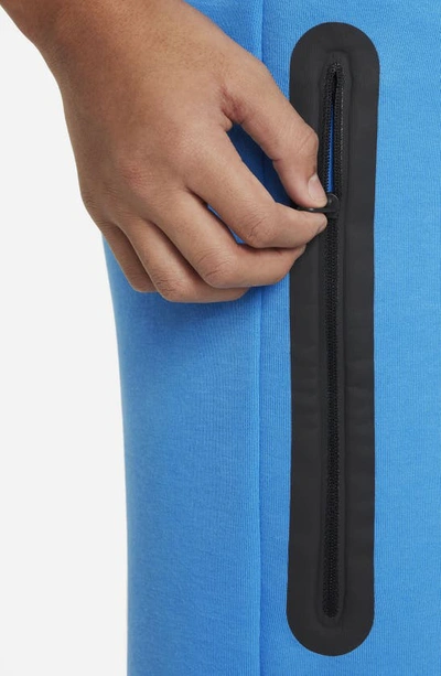 Shop Nike Sportswear Tech Fleece Shorts In Light Photo Blue/ Black