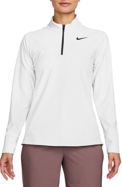 Shop Nike Tour Dri-fit Adv Half Zip Golf Top In White/ Black
