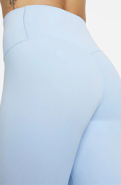 Shop Nike Zenvy Dri-fit High Waist Leggings In Light Armory Blue/black