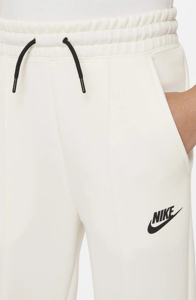 Shop Nike Kids' Sportswear Tech Fleece Joggers In Pale Ivory / Black/ Black