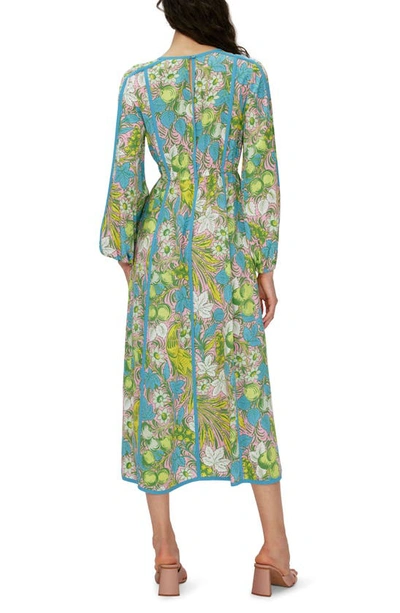 Shop Diane Von Furstenberg Scott Floral Long Sleeve Midi Dress In Bird Of Paradise Pink