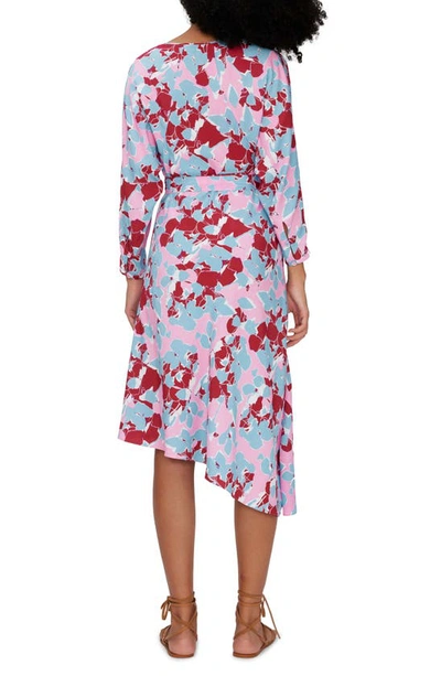 Diane Von Furstenberg Elosie Two Floral Long Sleeve Midi Dress In Earth Floral Multi Med Pink