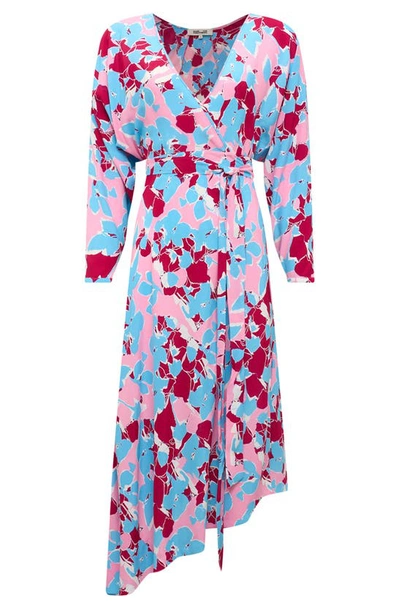Diane Von Furstenberg Elosie Two Floral Long Sleeve Midi Dress In Earth Floral Multi Med Pink