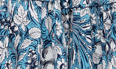 Shop Diane Von Furstenberg Queena Tie Belt Stretch Cotton Midi Dress In Bird Of Paradise Ivory