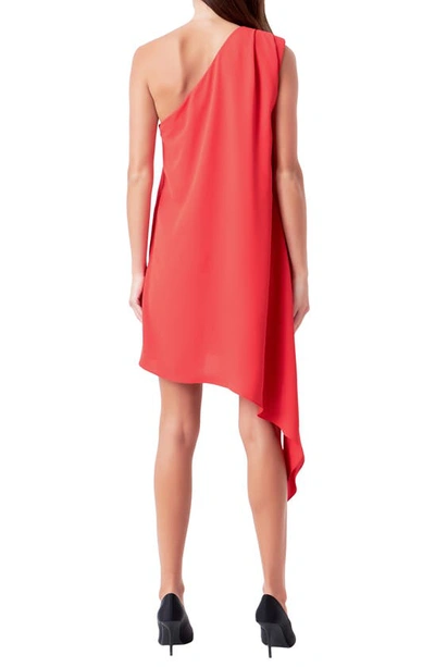 Endless Rose One-shoulder Asymmetric Mini Dress In Red