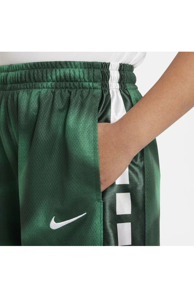 Shop Nike Kids' Dri-fit Elite Athletic Shorts In Fir/ White