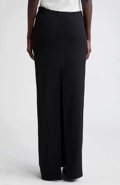 Shop Brandon Maxwell Asymmetric Waist Stretch Crepe Skirt In Black