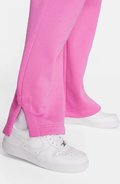 Shop Nike Sportswear Phoenix High Waist Wide Leg Sweatpants In Playful Pink/ Sail