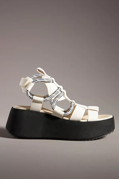 Shop Silent D Sporty Wedge Sandals In White