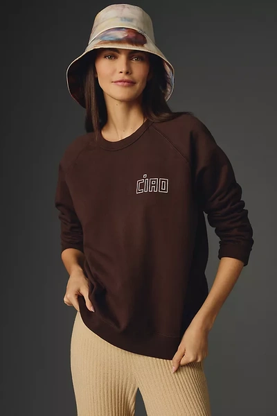 Shop Clare V Ciao Sweatshirt In Brown