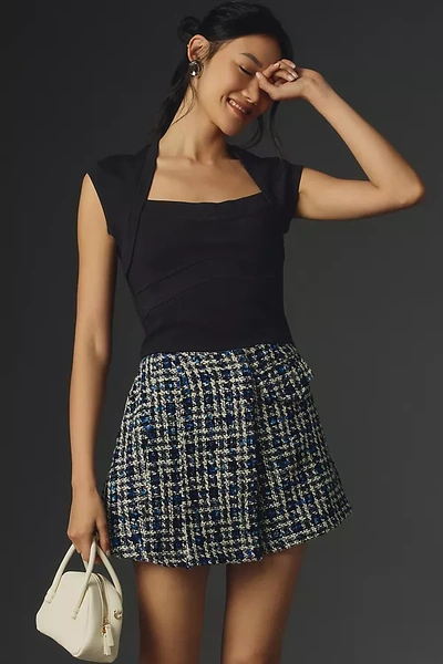 Shop Maeve Cap-sleeve Cropped Top In Black