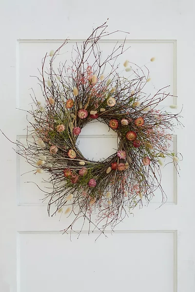 Terrain Preserved Caspia, Strawflower + Spanish Moss Wreath