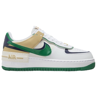 Shop Nike Womens  Air Force 1 Shadow In White/midnight Navy/malachite