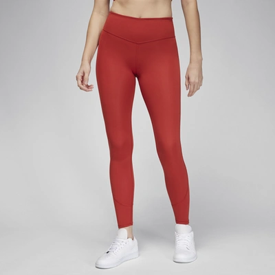 Shop Jordan Womens  Spt Leggings In Dune Red/white