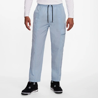 Shop Jordan Mens  Essential Woven Pants In Blue Grey/white