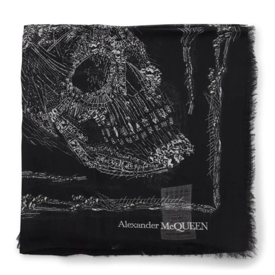 Shop Alexander Mcqueen Scarfs Black