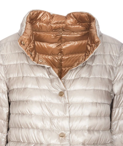 Herno Reversible Button-up Padded Down Jacket In Grigio