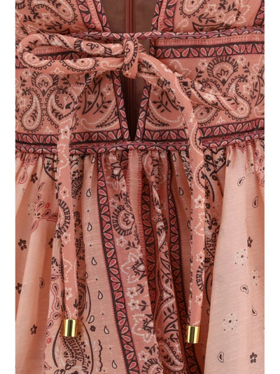 Shop Zimmermann Dresses In Pink Bandana