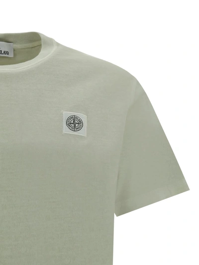 Shop Stone Island T-shirts In Pistacchio